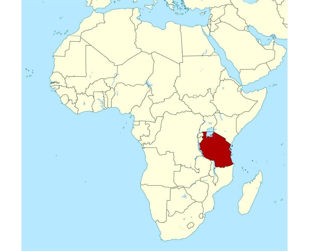 இடம் வரைபடம் மீது தான்சானியா உலக 