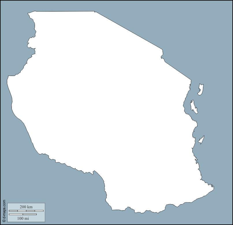 வரைபடம் தான்சானியா அவுட்லைன்