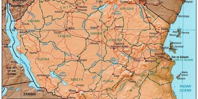 வரைபடம் தான்சானியா காட்டும் வரலாற்று தளங்கள்